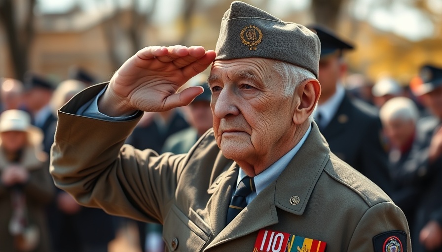 Veteran saluting at a ceremony in one of the best states for military retirees.