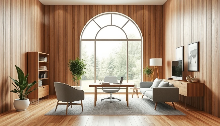 Contemporary home office with wood paneling highlighting modern design trends.