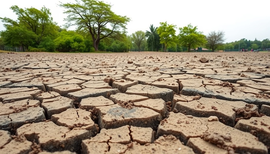 Drought effects visible in Landa Park with dry ground and rocks.