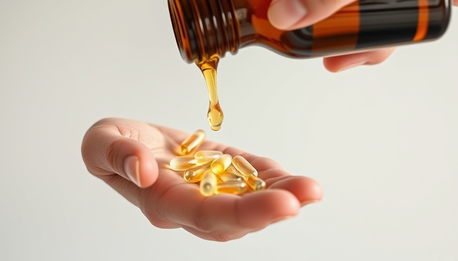 Vitamin D capsules in hand highlighting aging benefits.