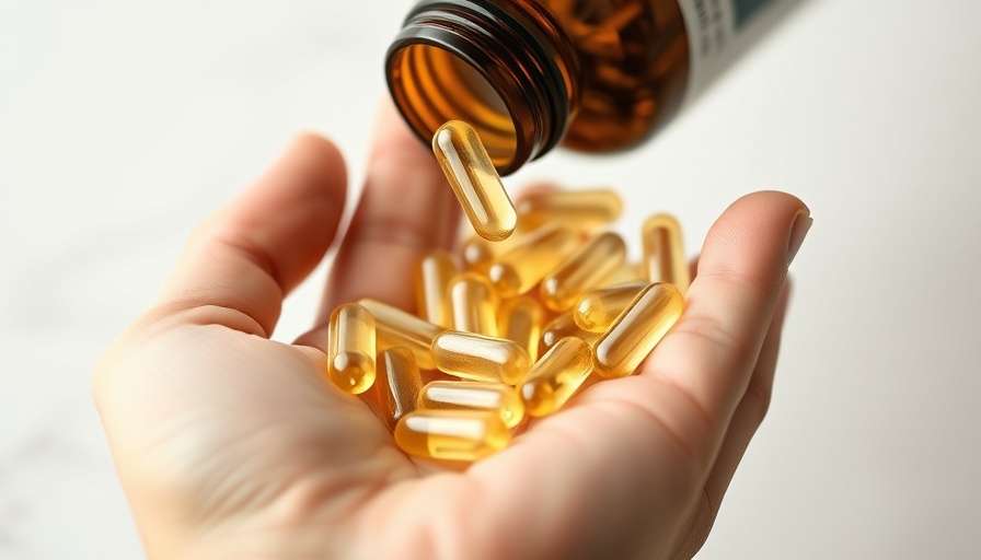Hand holding daily vitamin capsules, common daily vitamin could slow biological aging