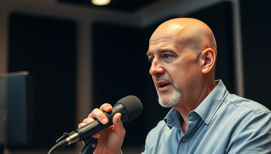 Wellness for seniors, man speaking energetically in a studio.