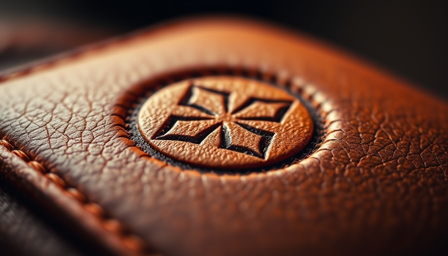 Freeze branding health and wellness symbol on a textured surface.