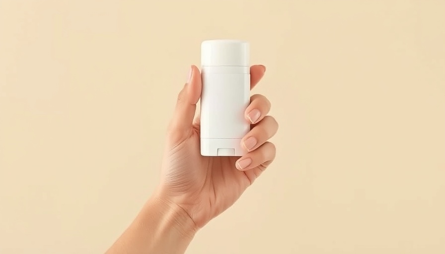 Minimalist antiperspirant application tips with a hand holding a stick.