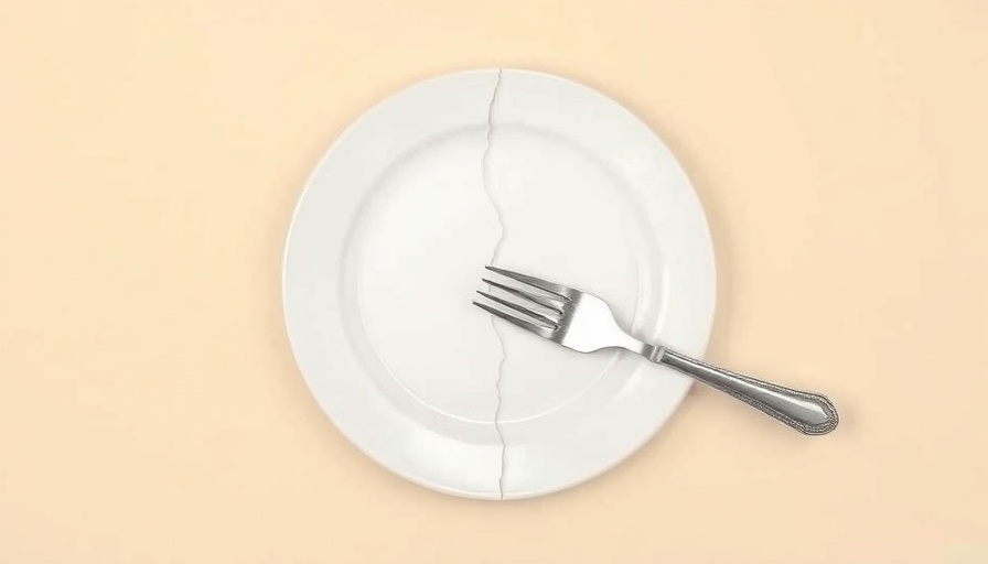 Broken plate with fork and knife highlighting perimenopause and eating disorders.