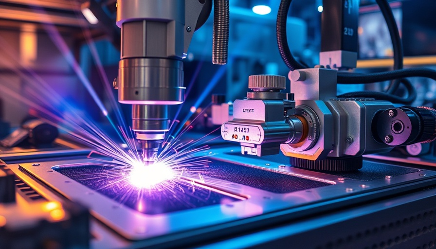 Futuristic machine learning in laser processing setup with precise lasers.