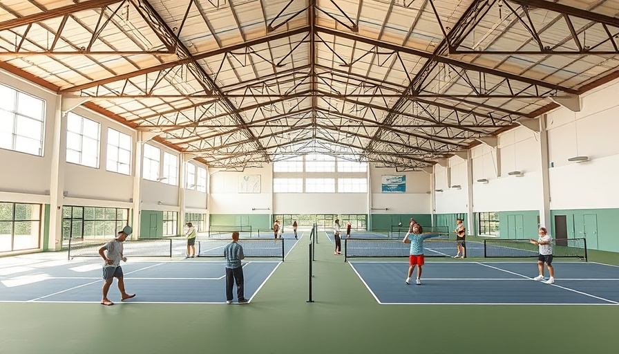 Indoor pickleball courts at modern San Antonio recreation facility