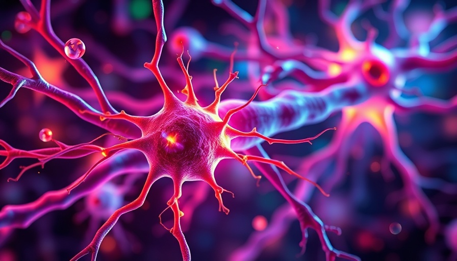 Vivid depiction of weight loss nerve cells in the brain, colorful neural network