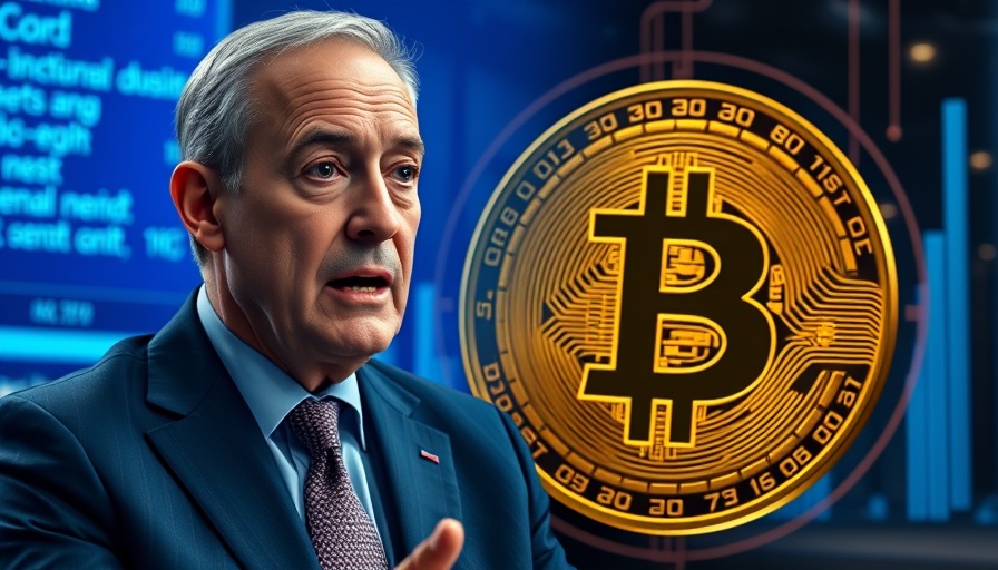 Trump's influence on cryptocurrency with man in suit and Bitcoin coin.