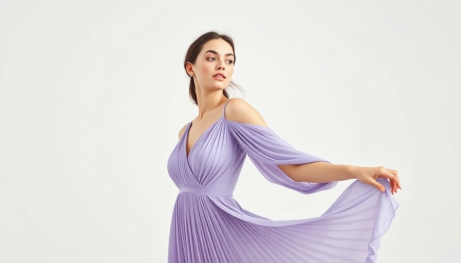 Elegant woman in lilac dress embodying balanced living.