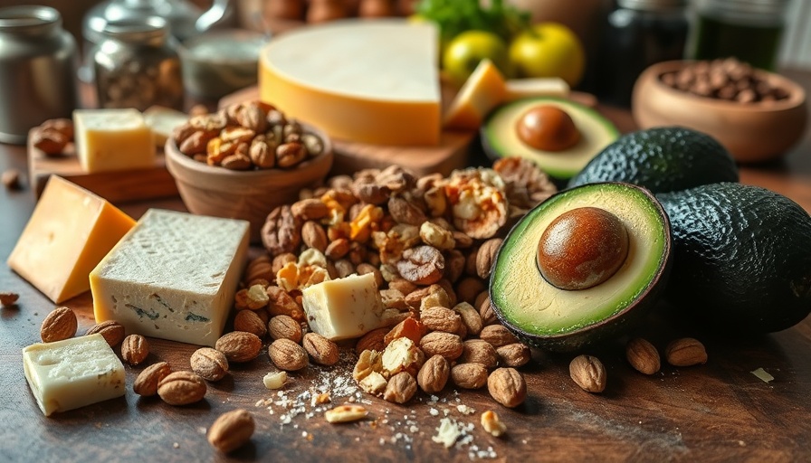High-fat diet metabolic dysfunction concept with diverse foods.