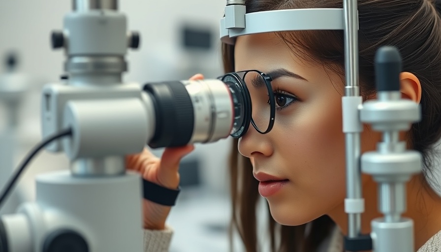 Young woman having eye exam, lasting emotions from brief stimuli.