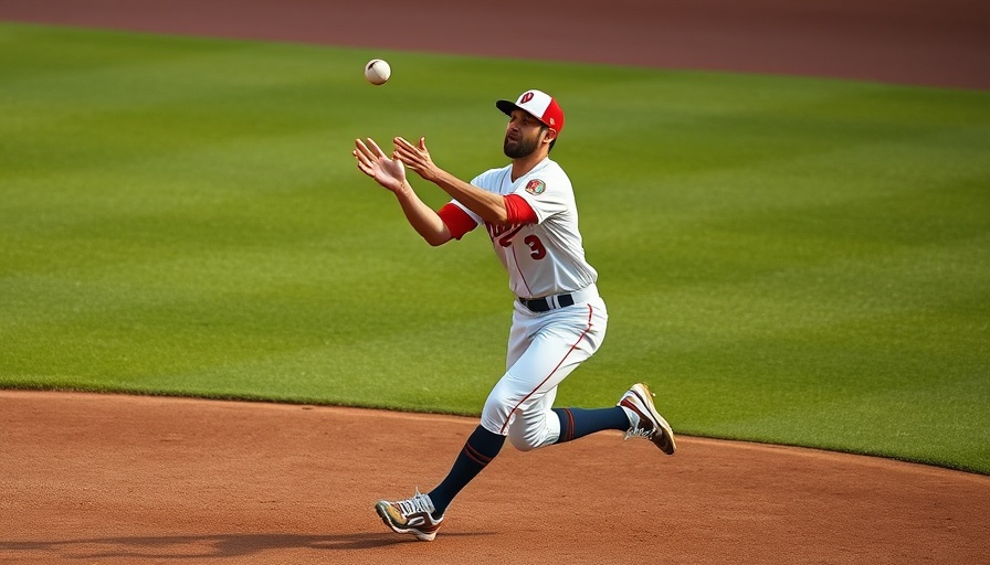 Baseball player catching the ball during a game, dynamic action
