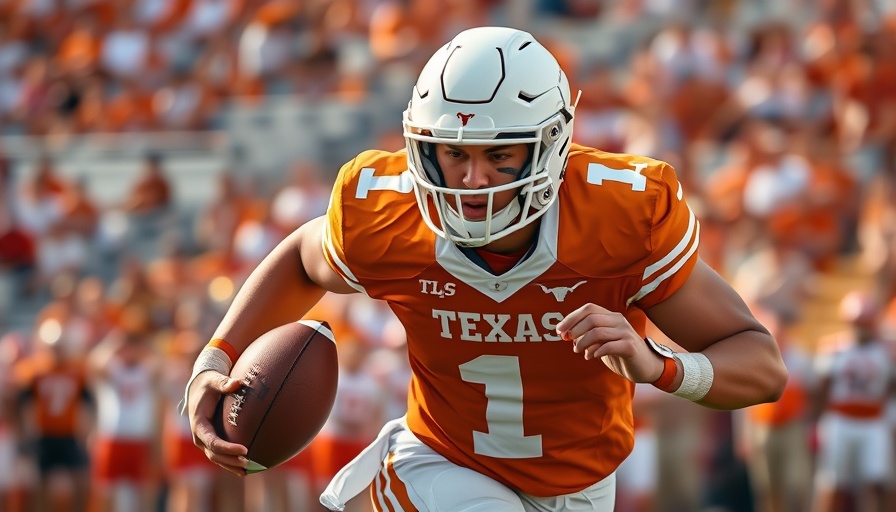 Texas Longhorns player in action during game against Georgia Bulldogs.