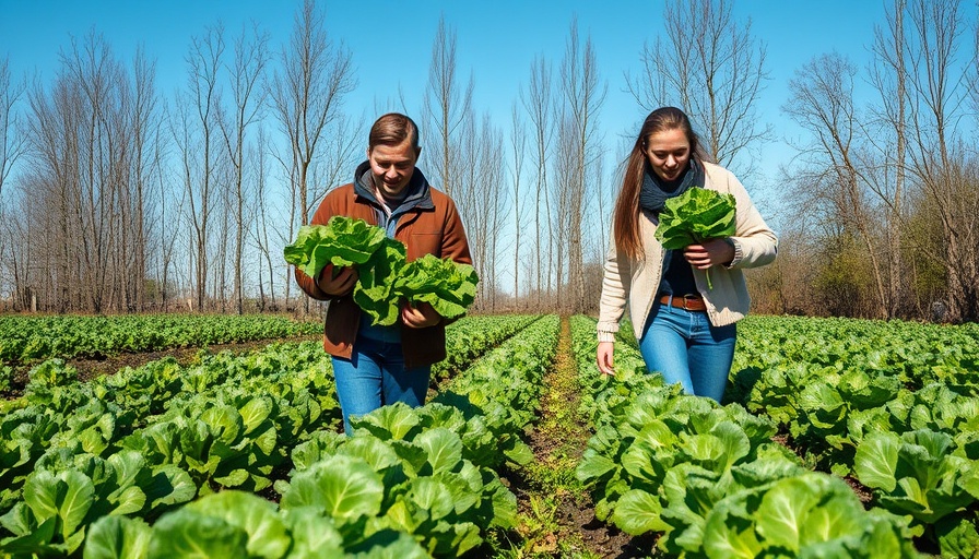 Harvesting leafy greens in North Carolina field.