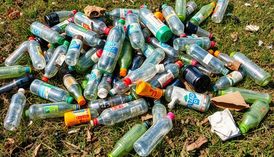 San Antonio waste removal Salado Creek: plastic pollution on grass