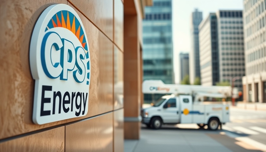CPS Energy logo and truck in summer heat preparation scene.