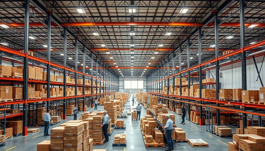 Chewy Houston Distribution Center interior with workers and conveyors.