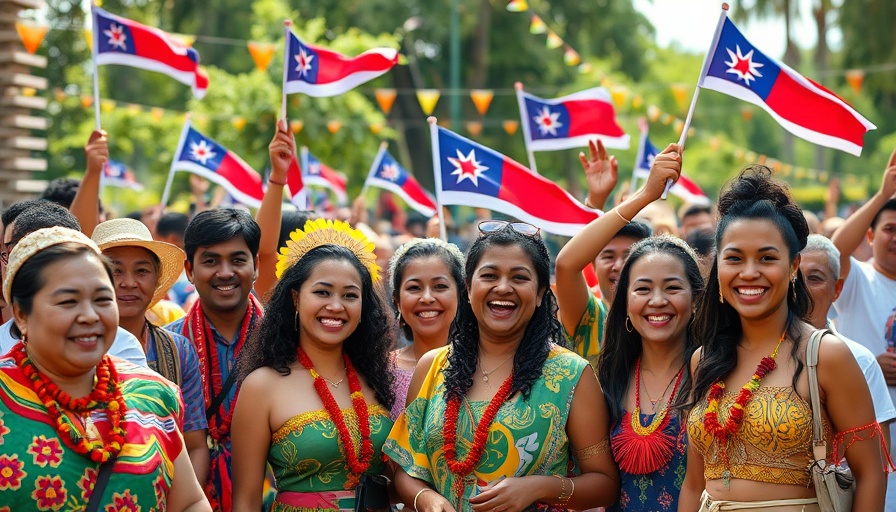 Samoa National Day celebration with joyful participants.