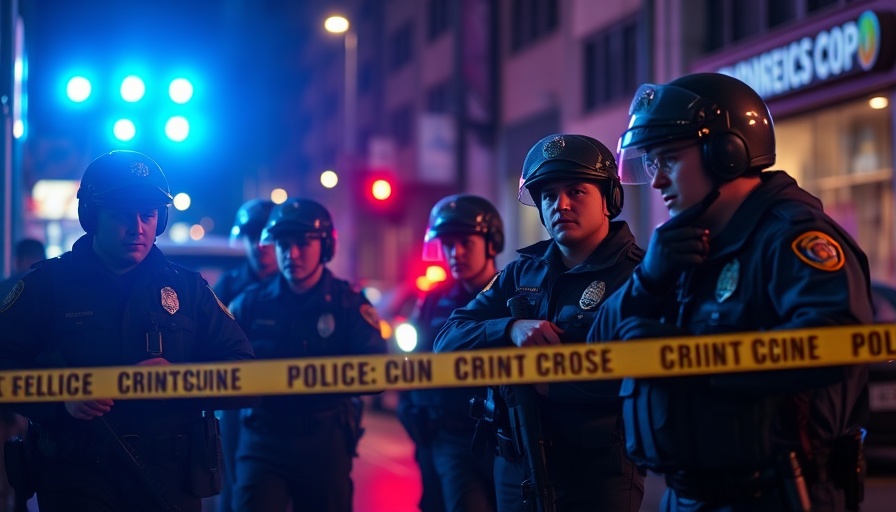 Police officers at crime scene near University of Minnesota shooting.