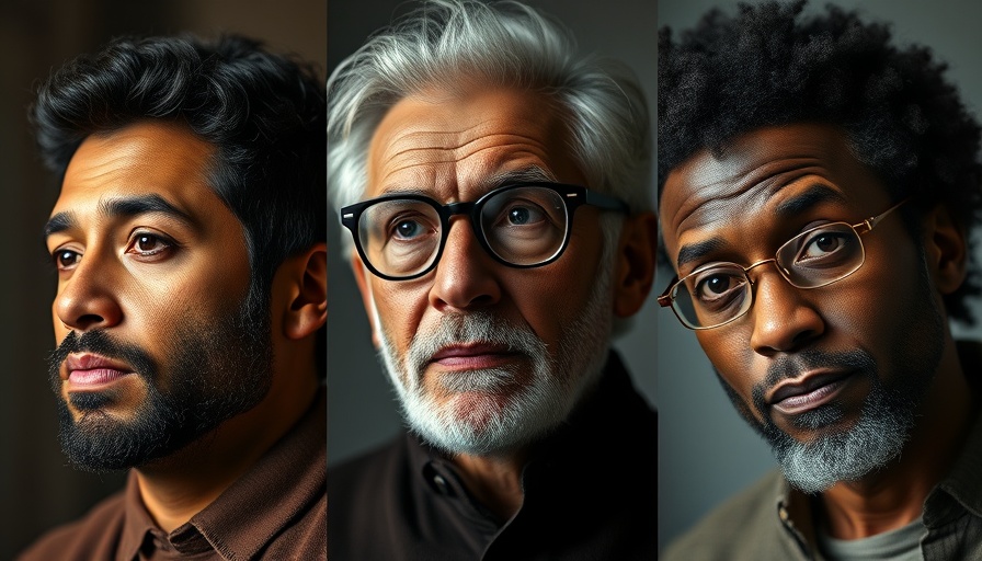 Collage image of three notable individuals expressing contemplative looks.