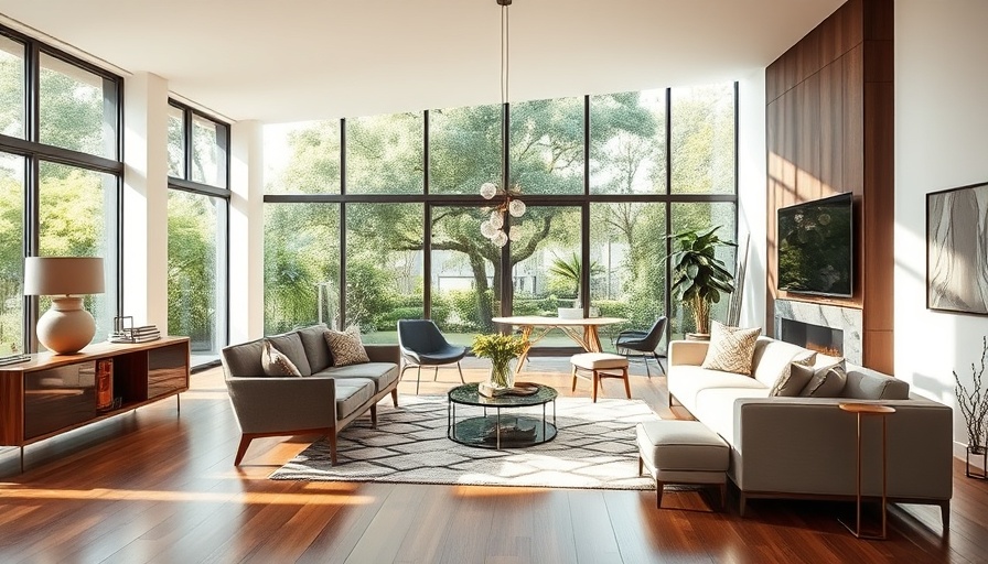 Stunning one-story home Sweetwater with modern open living room design.