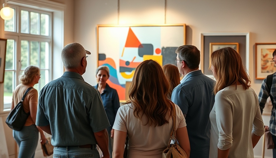 Visitors viewing art at Tom Petty estate sale.