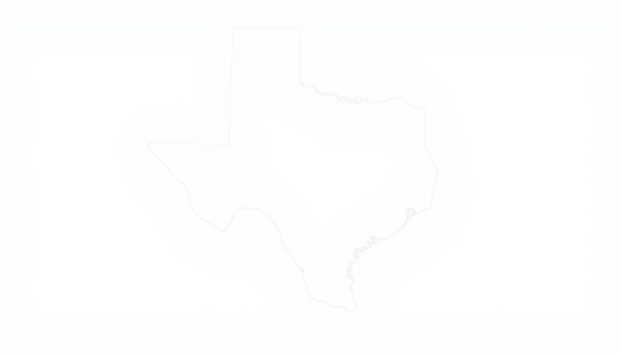 Abstract map of Texas in minimalistic style highlighting boundaries