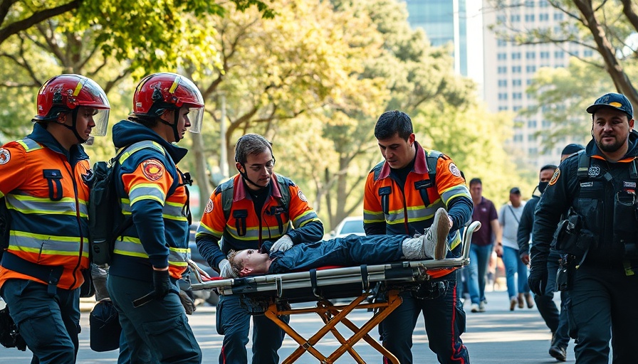 Emergency responders assist a person on Pearl Street Mall.