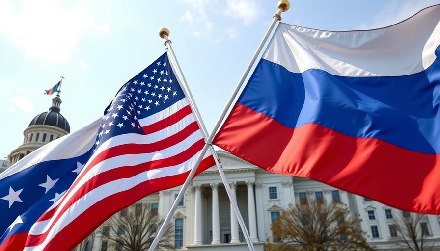 U.S. and Russia flags representing diplomatic relations.