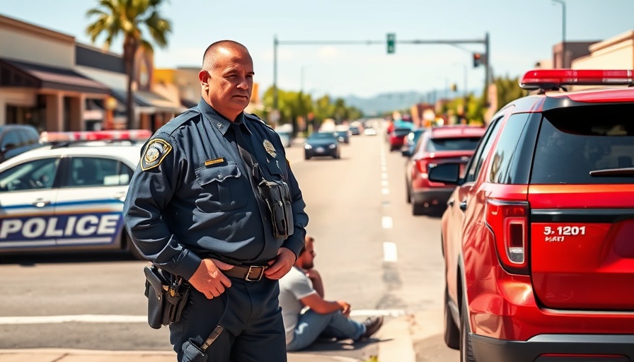 Police officers investigating San Antonio road rage incident in sunny area.