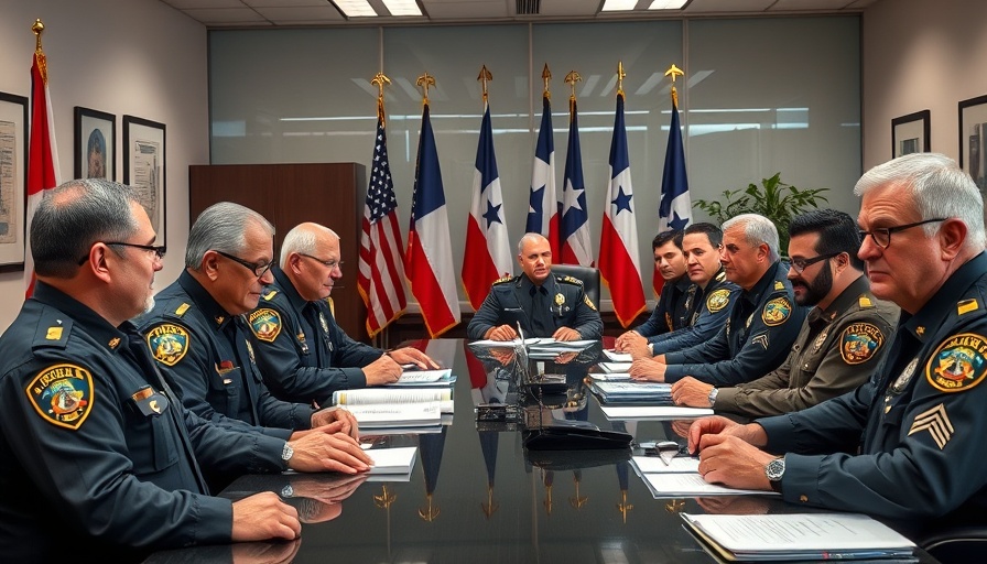 Texas sheriffs and federal immigration officials in a meeting.