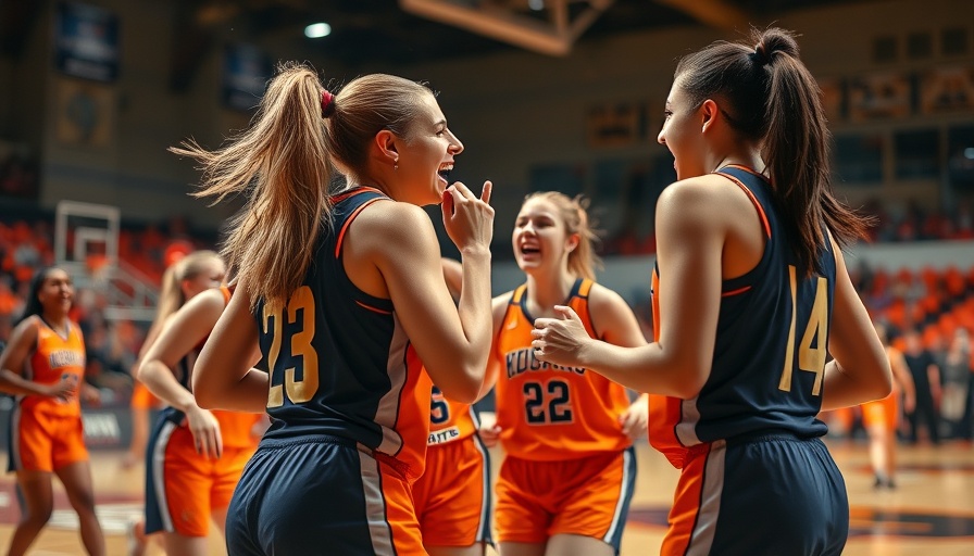 Basketball players celebrating in a game highlighting fan engagement in sports.