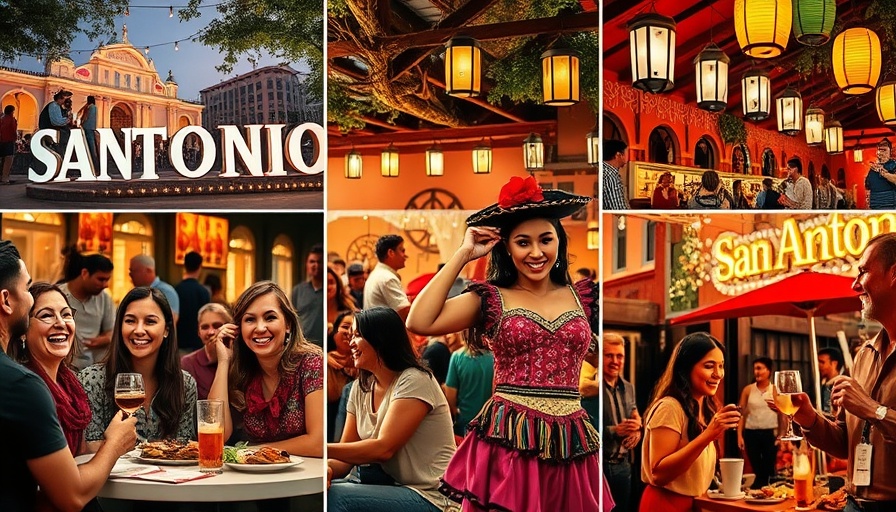 Collage of San Antonio events showcasing food, drinks, and festivities.