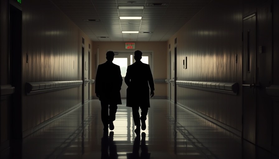 Physicians walking in a private practice corridor.