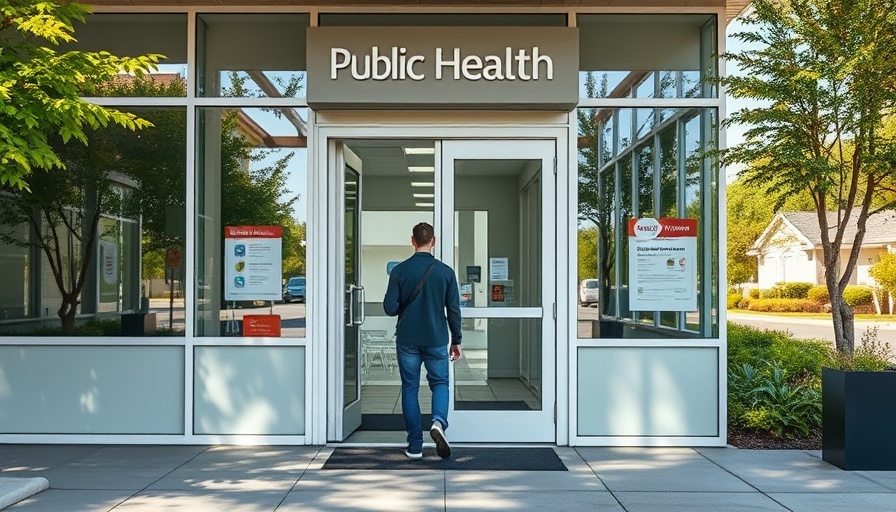 Entrance with MMR vaccine sign boosting measles vaccination rates.