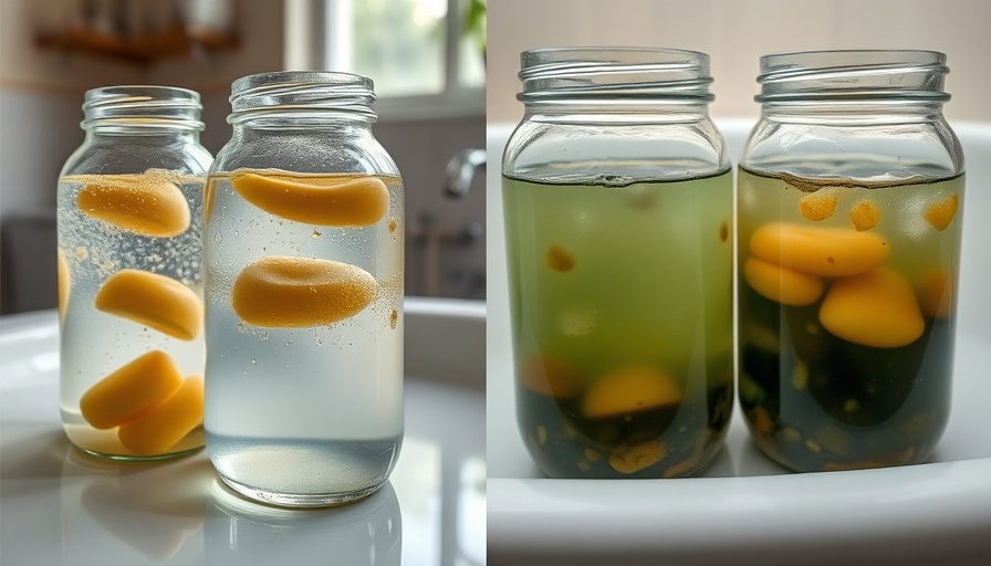 Texas water law changes: murky water samples in jars and bathtub indicating quality issues.
