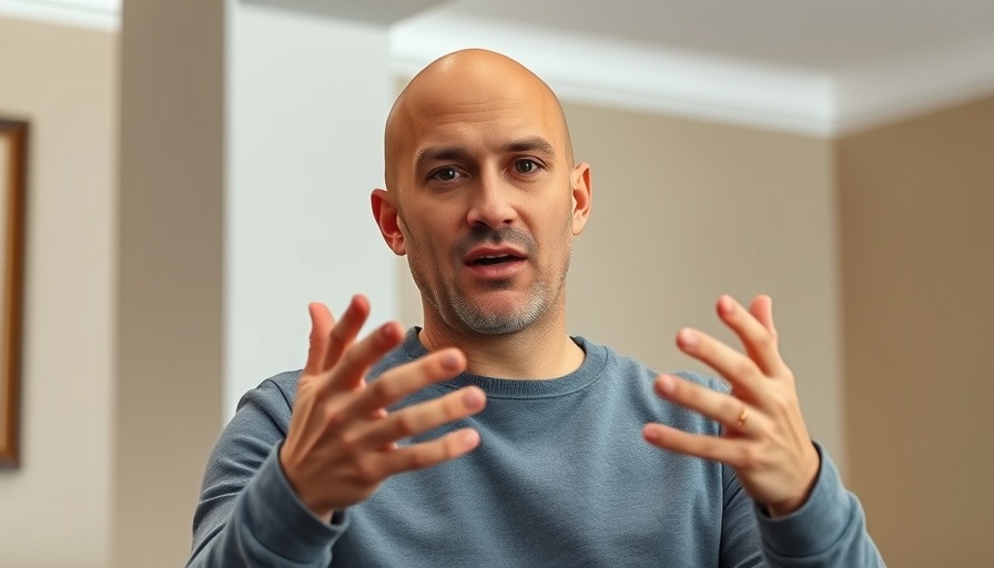 Bald man discussing immigration policy indoors.