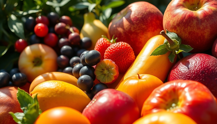 Colorful fruits rich in flavonoids highlighting health benefits.