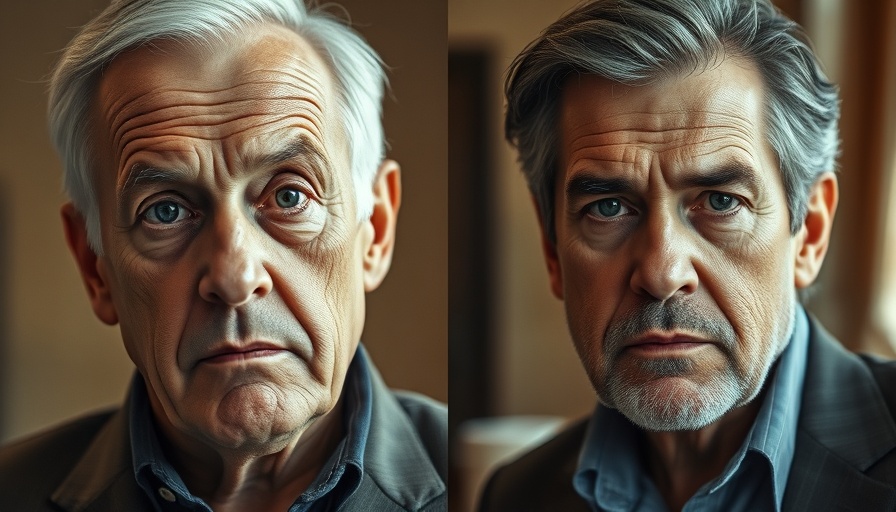 Two older men in a split-screen image, conveying seriousness.