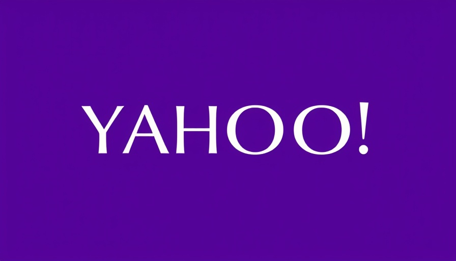 Yahoo logo on a purple gradient background.
