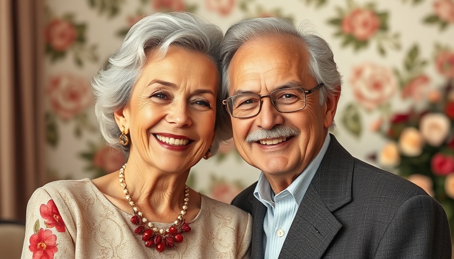 Elegant couple smiling indoors, related to Senator Jeanne Shaheen's husband.