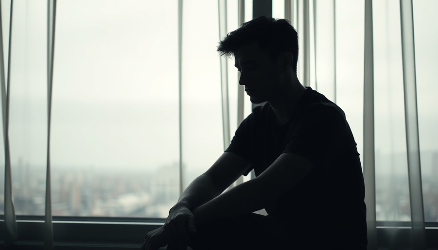 Young man reflecting by window, echoing Medicaid cuts impact on rural mental health.