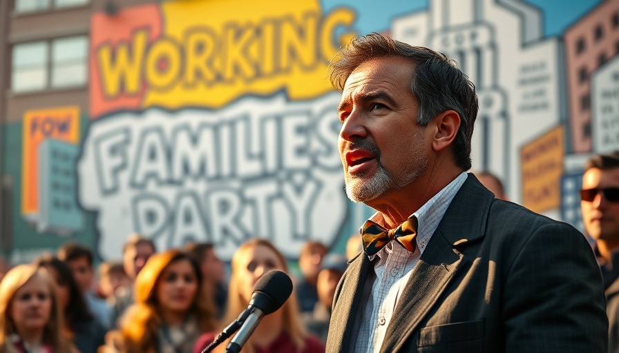 Man speaking at Working Families Party event, election interference topic.