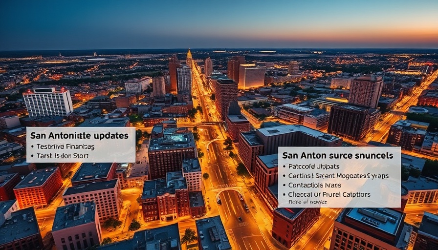 San Antonio infrastructure updates aerial view with project highlights.
