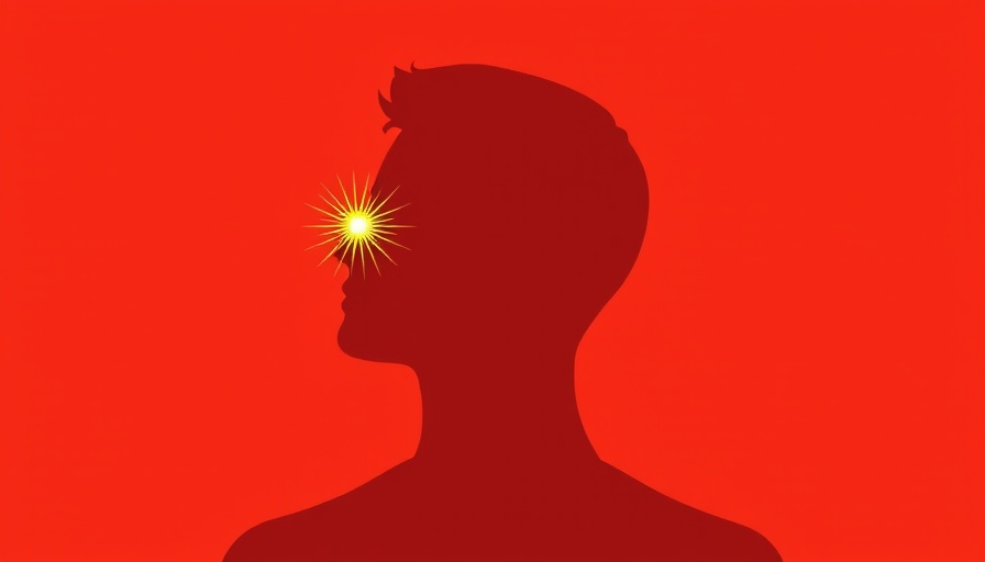 Conceptual graphic of human profile with light rays for brainspotting therapy techniques