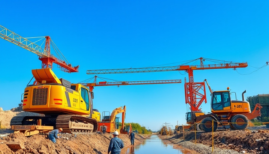 Active Flower Mound water upgrades construction site