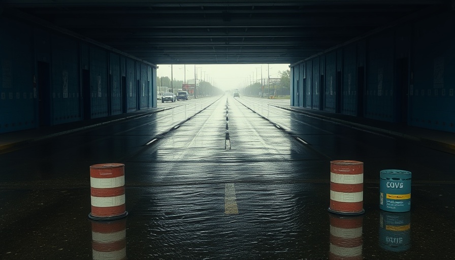 Flash flooding in Houston, underpass submerged.