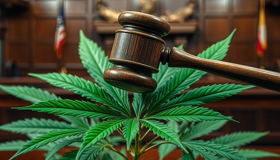 Texas THC ban symbolized by gavel and cannabis leaf.
