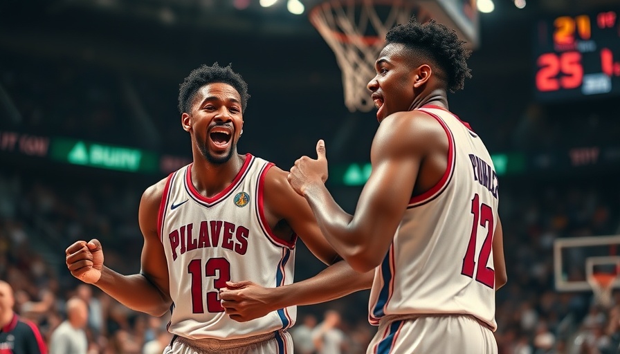 Energetic NBA players celebrating, showcasing playoffs resilience